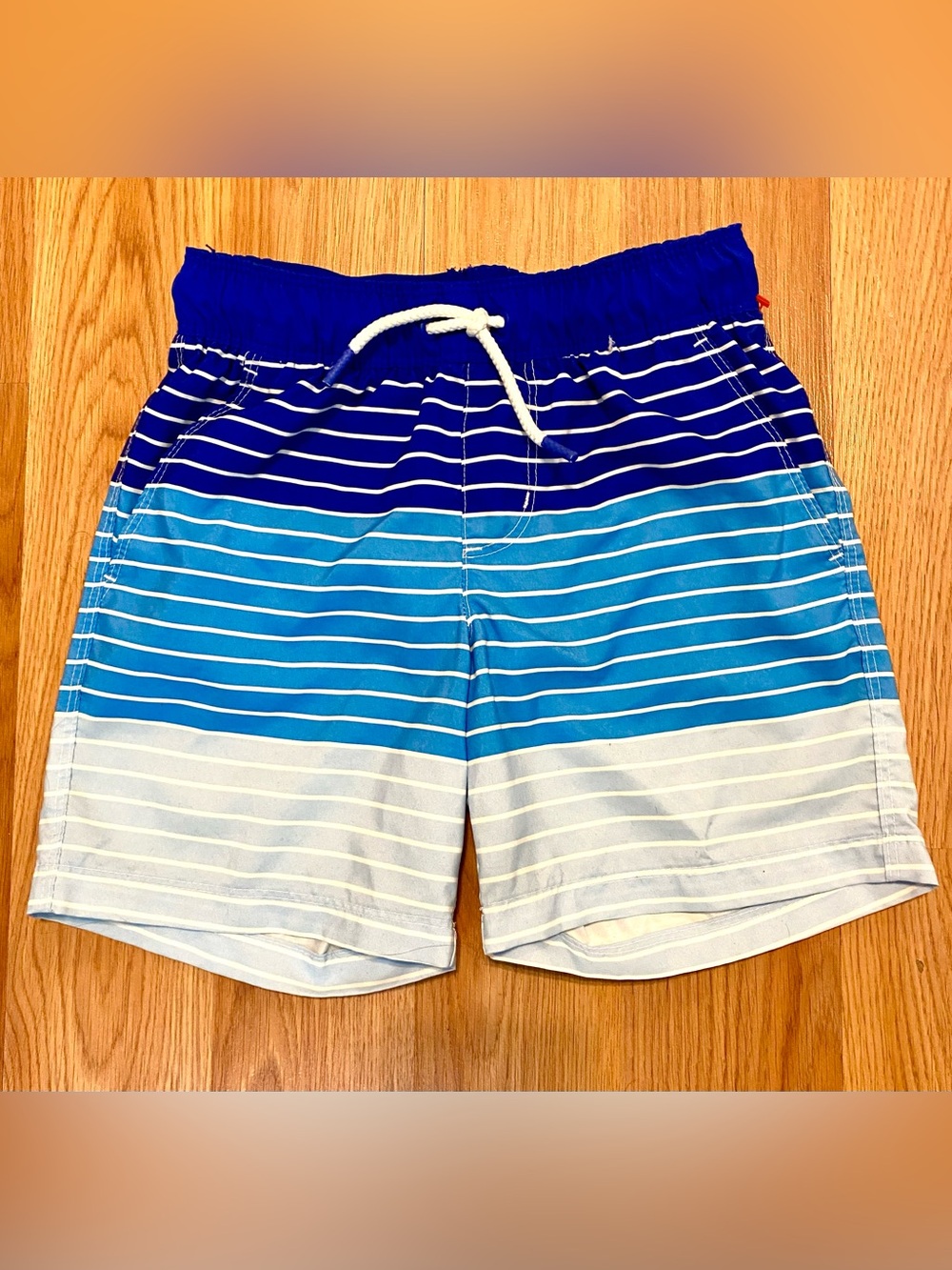 🐬 BOYS STRIPED SWIM TRUNKS / SWIM SHORTS SIZE S 6/7 COLORBLOCK MULTI CAT & JACK